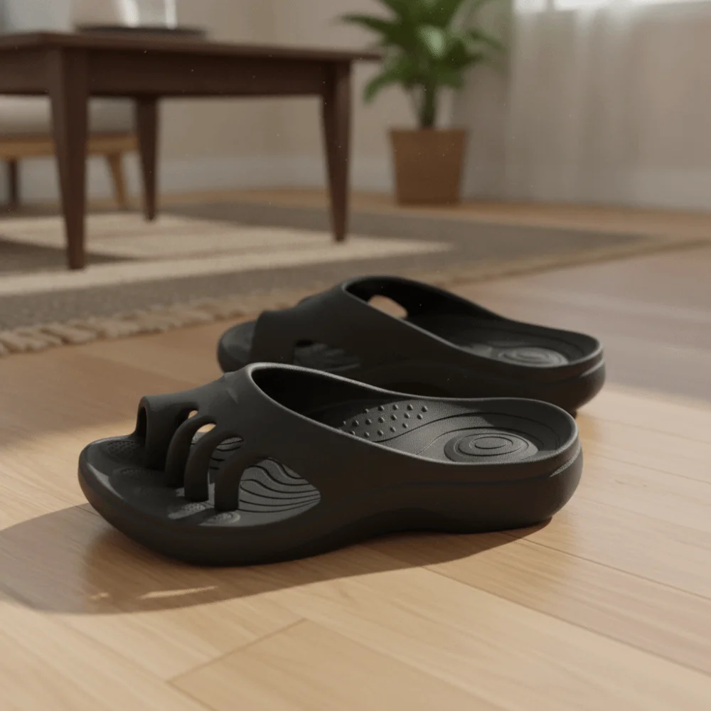 Improvement of Toe Valgus Five-Toe Slippers Massage Thick Sole Split-Toe Flip Flops Cushioning Five Toe Separation Beach Sandals