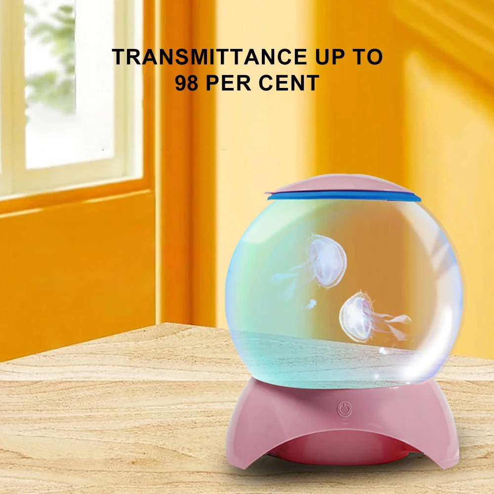 Plastic Jelly Fish Tank Shatterproof Mini Jellyfish Tank Plastic Aquarium Multipurpose Home Desktop Decoration Energy Saving LED