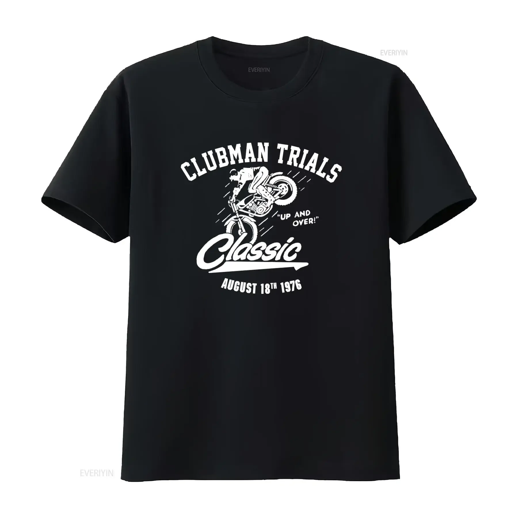 New Vintage Style Clubman Trials Motorcycle T Shirt Classic August 18th 1976 Design Up And Over Motocross vintage Washed