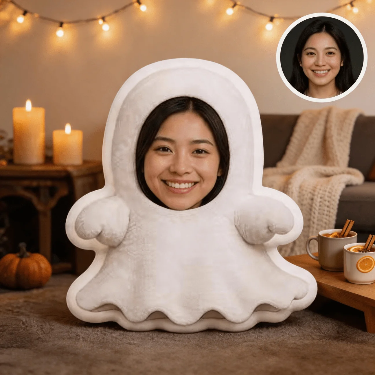 Large Personalized Photo Pillow - Custom Photo & Funny Face Double-Sided Cushion Suitable for Sofa, Bed, | Hand Washable -Shaped