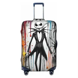 Nightmare Before Christmas Travel Luggage Cover Elastic Halloween Movie Jack Skullington Suitcase Cover Protector Fit 18-32 Inch