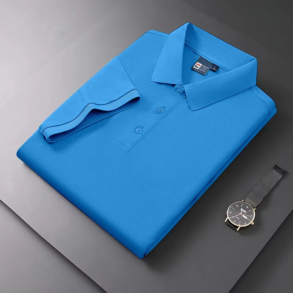 Chemise d'affaires décontractée pour hommes, chemise de sport décontractée à la mode, T-shirt d'été à manches courtes et col Polo pour jeunes et beaux