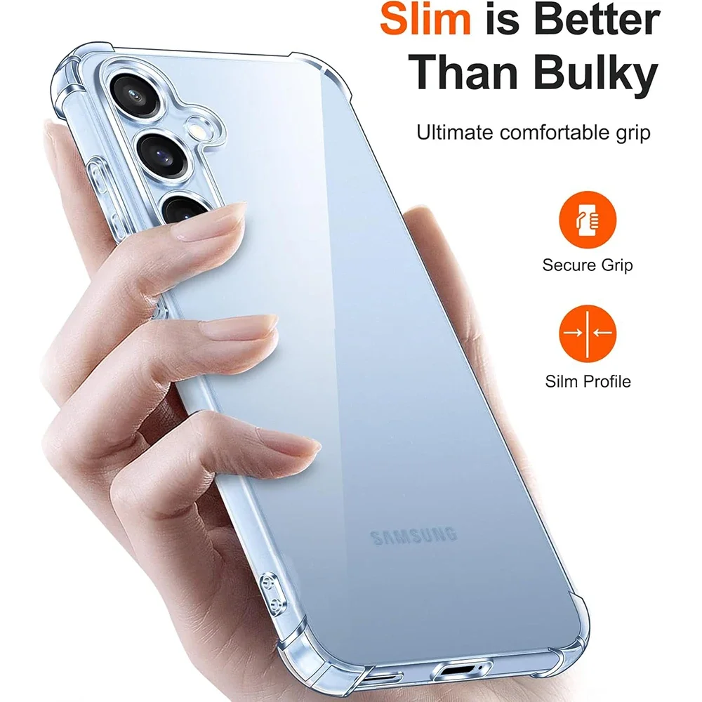 Funda blanda de silicona a prueba de golpes para Samsung Galaxy M55 M35 C55 F55 M15 F15 M54 M05 F05 M52 M42 F62 M62 M51 cubierta transparente TPU