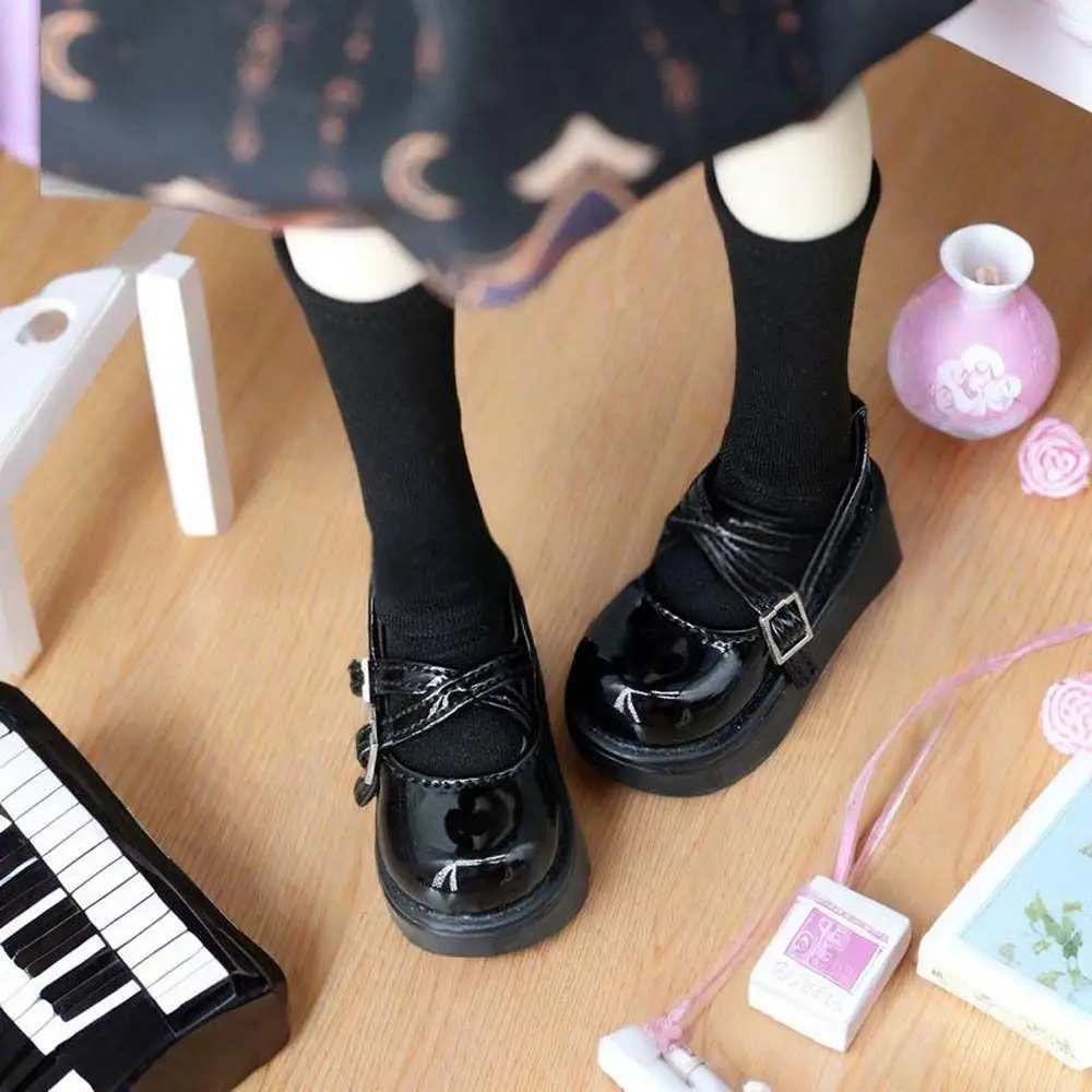 Dress Up 1/4 Dolls Shoes Mini Shoes Heightened Thick Sole Bjd Leather Shoes Multiple Colour Casual Wear 45CM Doll Shoes Diy Toys