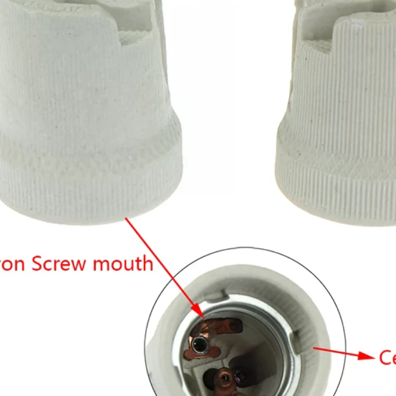 E27 قاعدة برغي سيراميك مقاومة درجات الحرارة العالية محول حامل المصباح الكهربائي