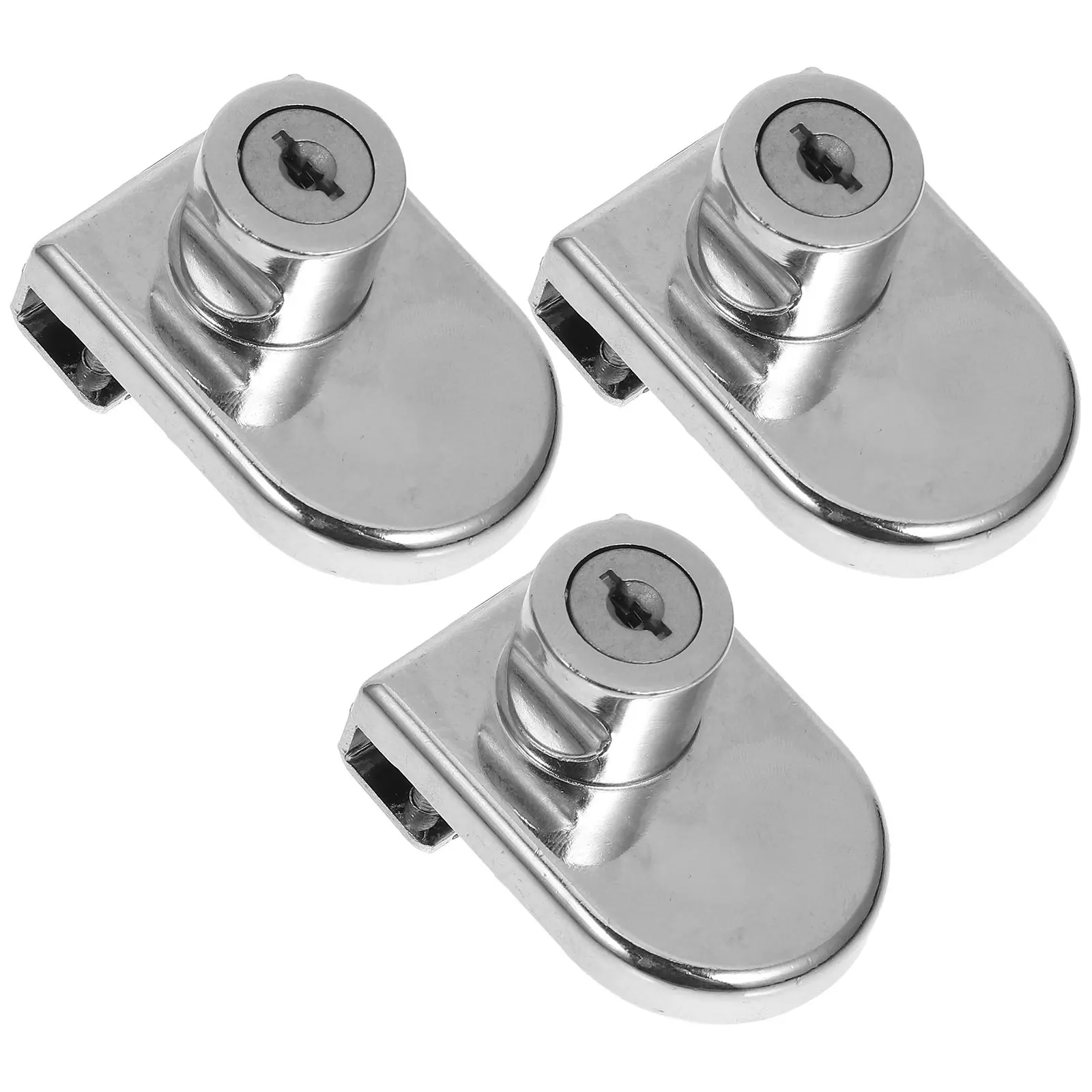 

3 Sets Glass Cabinet Door Lock Display Case Locks Sliding Desk Drawer Zinc Alloy