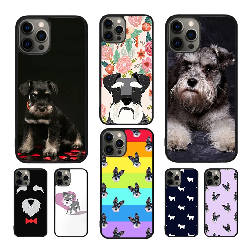 Schnauzer Puppy Dog Mobile Phone Cases Cover For iPhone 16 15 14 12 13 mini 11 Pro MAX apple 6 7 8 Plus SE2020 Coque