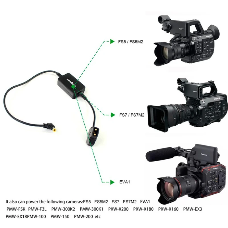 

LanParte D-tap Regulated 12 V Power Cable for Panasonic EVA1 for Sony FS7 FS5 Mark II