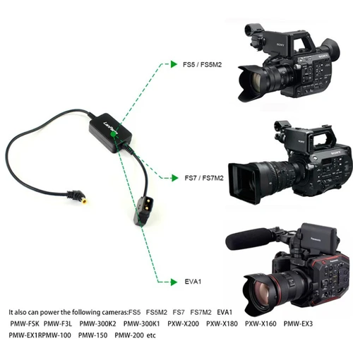 LanParte D-탭 조정 전원 케이블, 파나소닉 EVA1, 소니 FS7 FS5 마크 II용, 12 V
