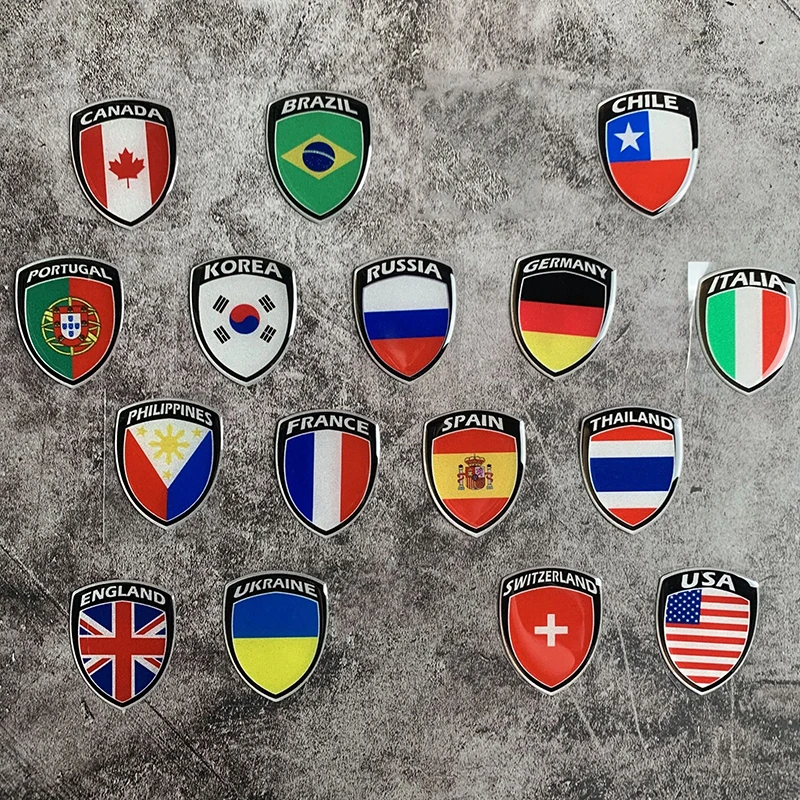 1pcs 3D National Flag Stickers Universal For Motorcycle Car Body Fender Interior Exterior 5*4cm