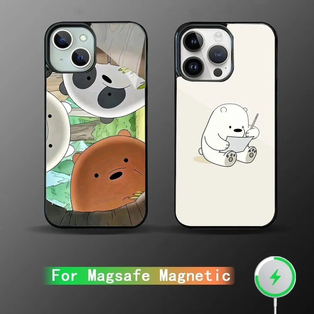 

Cartoon B-Bare B-Bears We Phone Case For IPhone 15 14 13 Pro Max 11 12 Mini Alex Mirror For Magsafe Wireless Charging Cover