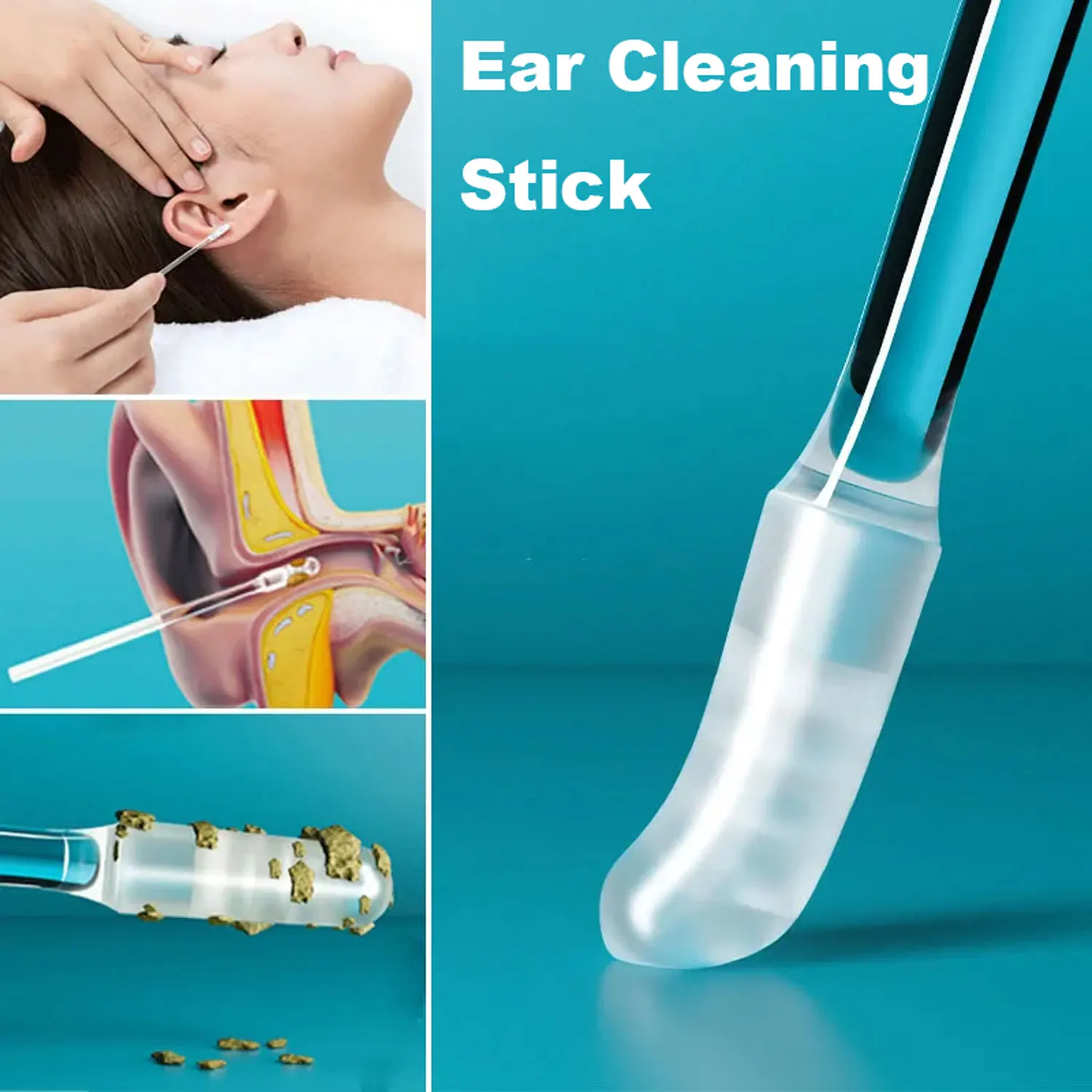 24 قطعة سيليكون الأذن الشمع مزيل آمن لزجة خلال أذني للأطفال البالغين قابلة لإعادة الاستخدام الأذن نظافة لاصق Earpick مسحات أدوات المتاح #1