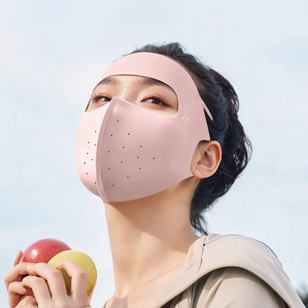 Новая дышащая маска из ледяного шелка, бесследная солнцезащитная маска с защитой от УФ-лучей и ветрозащитной веревкой, Gini для лица, унисекс