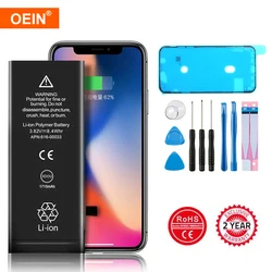 OEIN Phone Battery For iPhone 5S 5 6S 6 7 8 Plus X SE SE2 XR XS 11 12 13 Mini Pro Max Replacement Bateria 4 4S 7 Tools