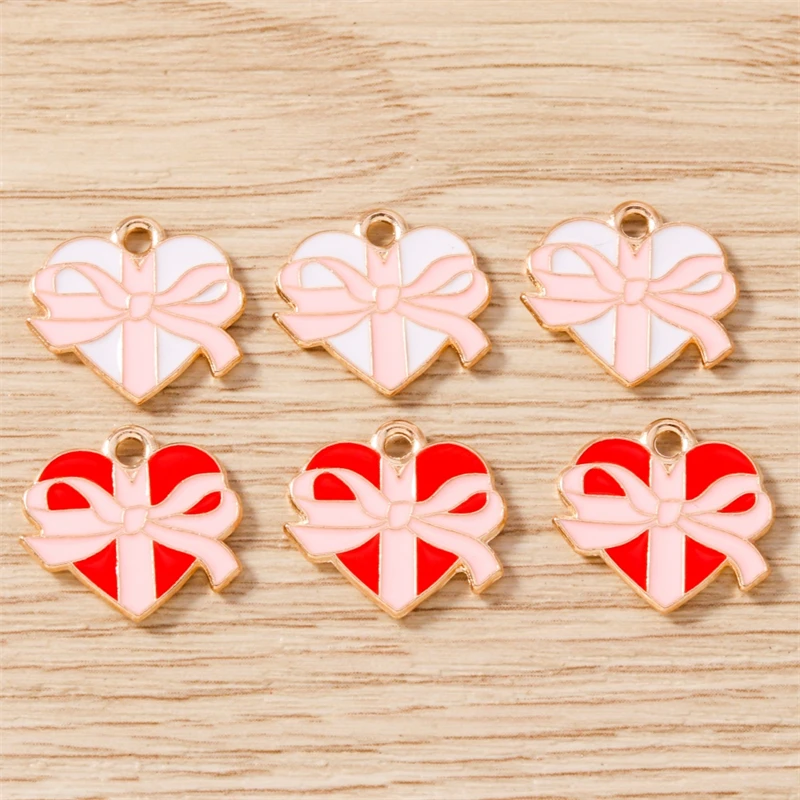 10 Stück süße Mix Valentinstag Charms Emaille Liebe Herz Brief Charms Anhänger passen Halsketten Ohrringe DIY Handwerk Schmuckherstellung – Detail 9