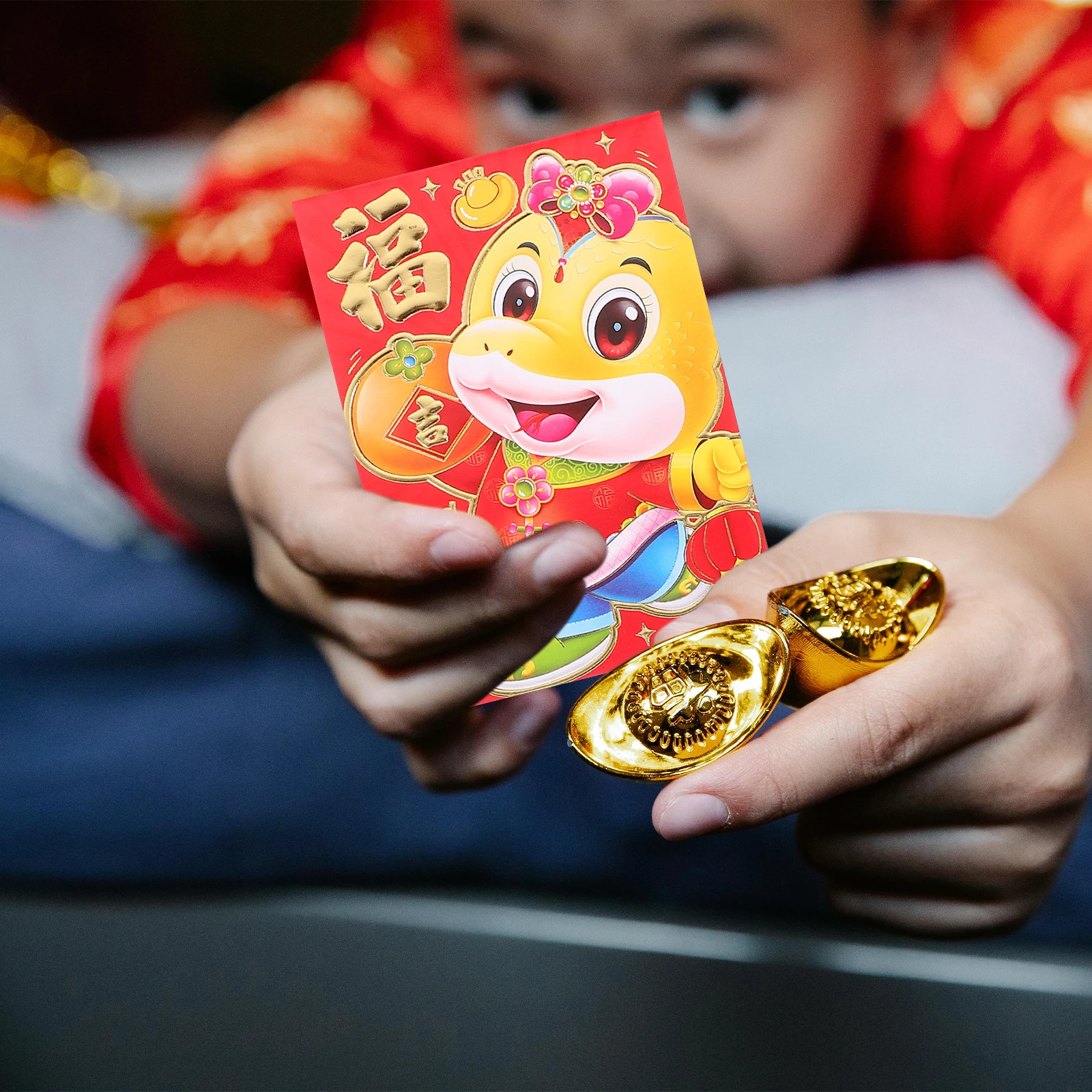 

60 Pcs Red Envelopes Chinese New Year Snake Lucky Money Pockets Big Small Size Hundred Yuan Traditional Design Prosperity