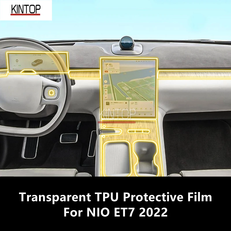 

For NIO ET7 2022 Car Interior Center Console Transparent TPU Protective Film Anti-scratch Repair Accessories Refit