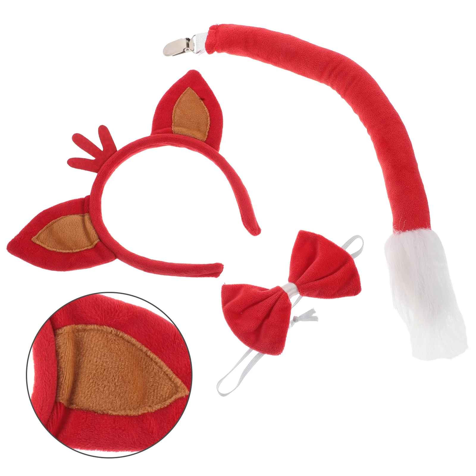 

1Set Stylish Fox Headband and Tail Combo Lightweight Comfortable Wear for Costume Parties Animal Ears Fashion Accessory Set