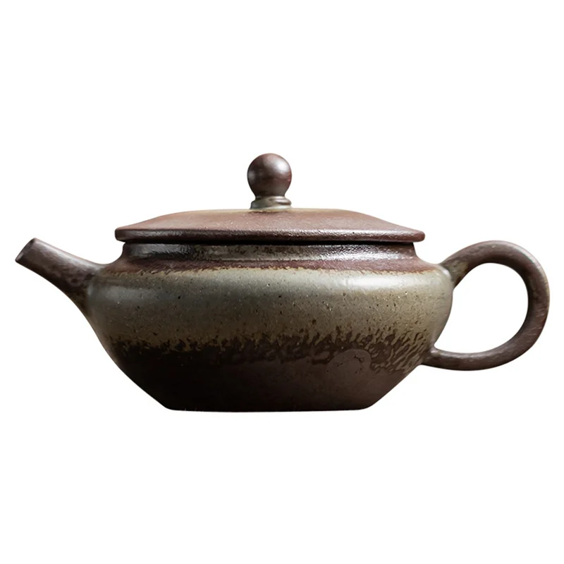 

A84X-Tea Kettle 100ML Old Rock Mud Flat Teapot Chinese Retro Tea Brewing Tea Pot Ball Hole Filter Tea Ceremony
