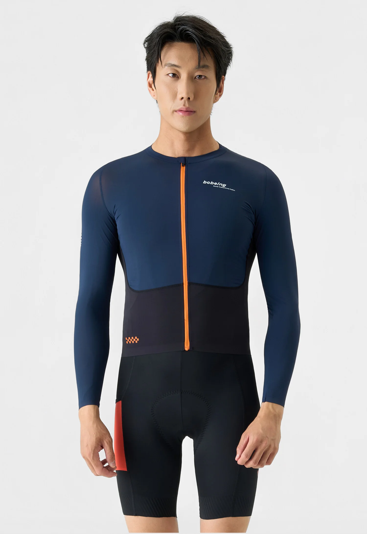 BCBE-ING Herren-Radtrikot, langärmelig, leichtes, atmungsaktives Material, passgenaue Ärmelbündchen, Rennsport-Design, aerodynamisches Radtrikot, Fahrradoberteil. – Detail 8