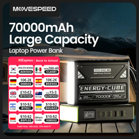 MOVESPEED Z70Pro Large Capacity Power Bank 100W Fast Charge External Battery w/ Flashlight Powerbank for Laptop Outdoor Camping