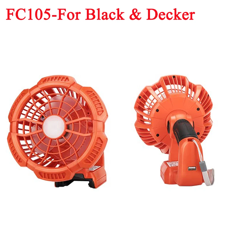 

For Black&Decker 20V Battery Portable Camping Fan Handheld Tent Fan 3 Speeds, 3 Modes Adjustable LED Lights with Remote Control