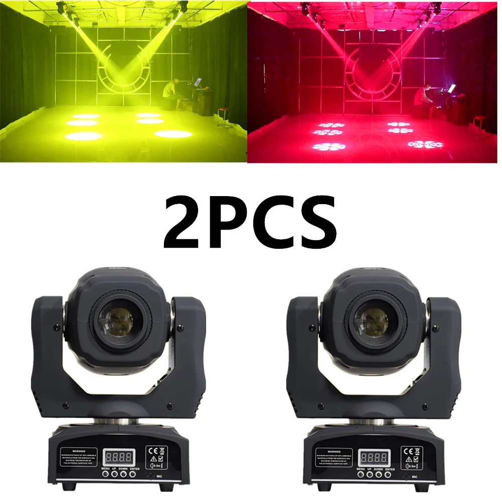 Minicabezal Led de cabeza móvil para iluminación de escenario, lámpara Dmx Gobo de 60W, 2 piezas, para Club, Dj, fiestas, discotecas, bodas y eventos