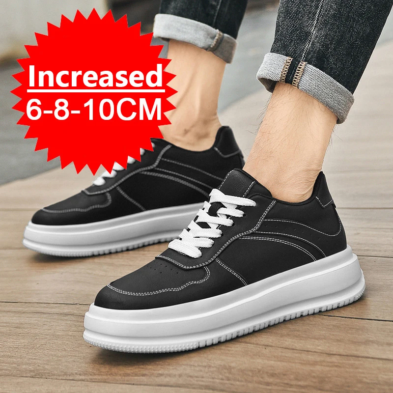 

Уличная обувь, мужская невидимая внутренняя обувь на увеличенной высоте 10 см, повседневная обувь, мужские кроссовки на шнуровке, дышащая модная обувь на рост