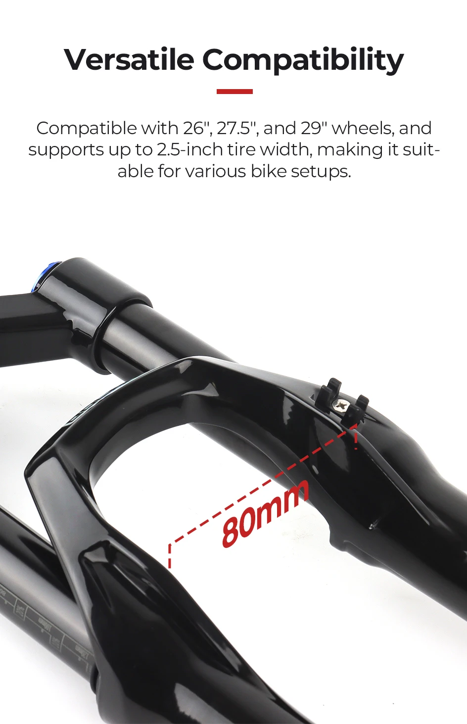 BOLANY MTB Luftgabel 26 27,5 29 Zoll 120 mm Federweg-Luftölfederung 9 x 100 mm QR Leichte Fahrradgabel R29 Fahrradzubehör Teil – Detail 7