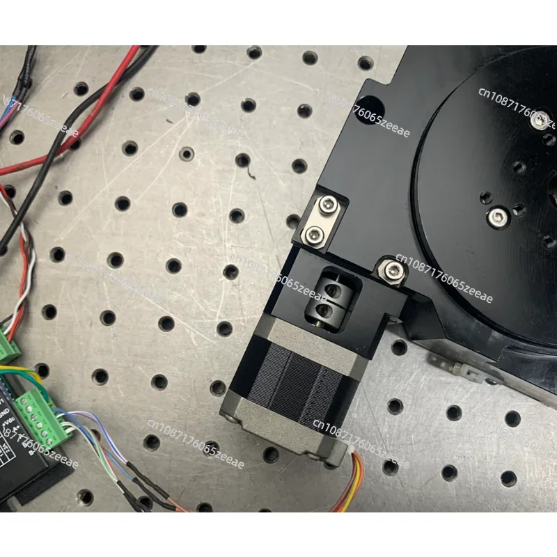 Hollow diameter 42 stepping motor turntable, CNC indexing plate，high-precision R-axis worm gear, 100mm table top turntable