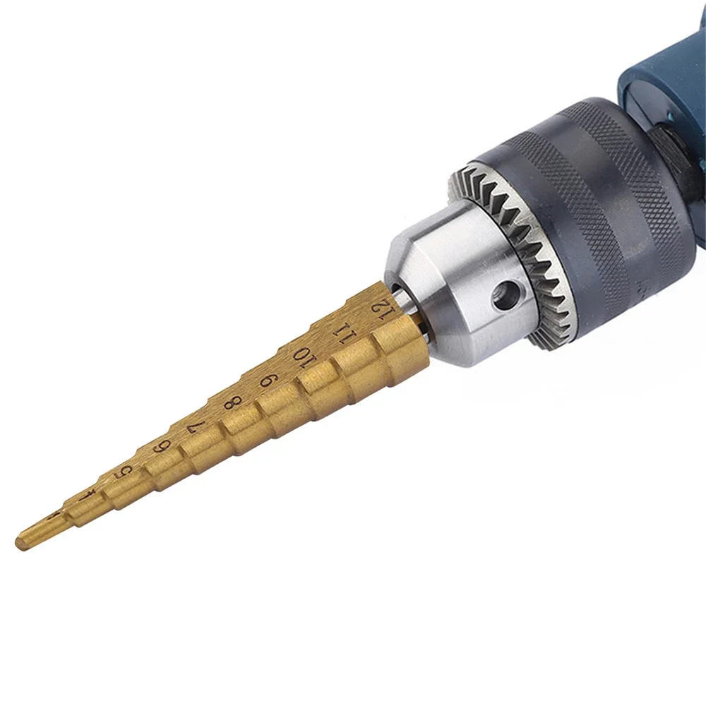 Metal Drill HSS Hex Shank Straight Groove 3-12MM Small Size Step Drill Bit Cone Cone Coated  Woodworking Power Tools