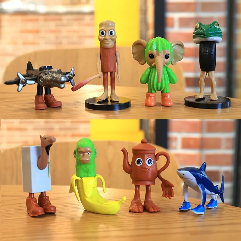 

Фигурка AI Classic of Mountains and Seas, TungTungTungSahur, деревянная палочка, человек в обуви, фигурка акулы, модель игрушки, в наличии