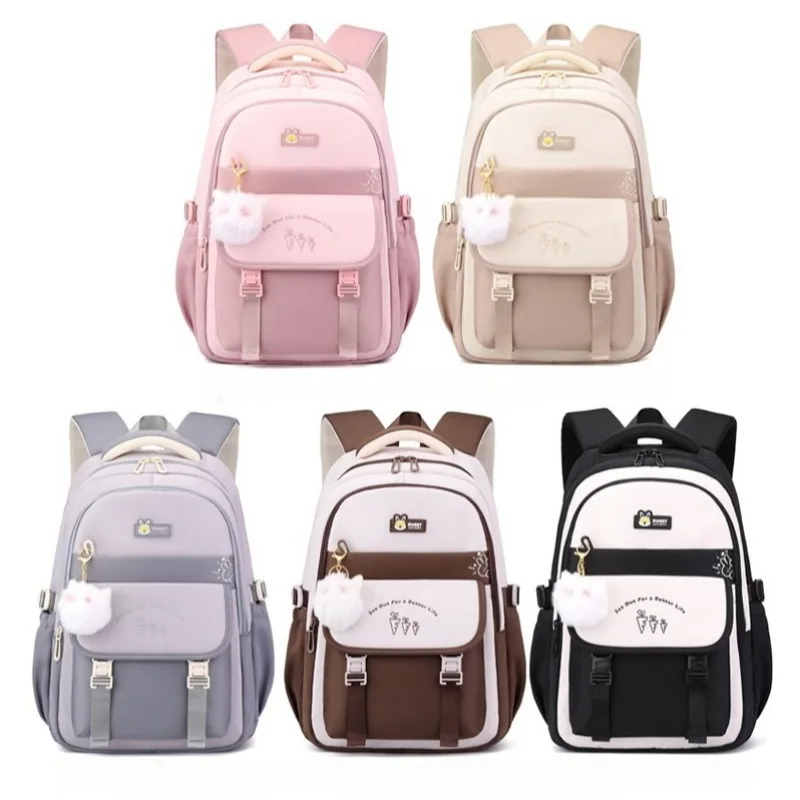 Casual Kids Rucksack Primary Students School Bags Girls Cute Backpack Casual Daypack Large-Capacity Waterproo Durable Book Bag