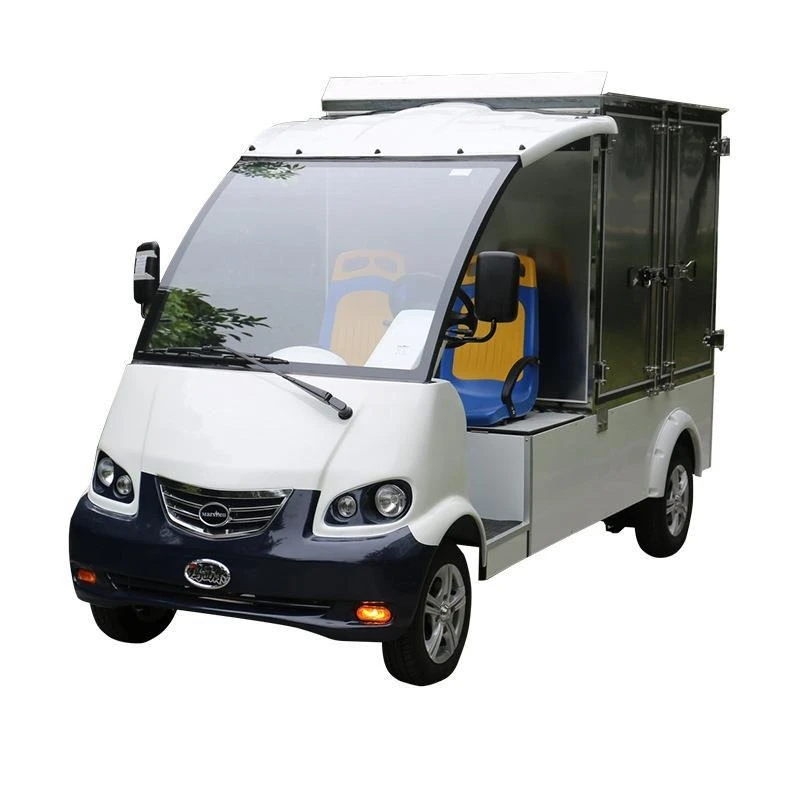 شاحنة توصيل الطعام الكهربائية DN-8 شاحنة توصيل الطعام ذات الصف الواحد والأربع عجلات، شاحنة صندوق اللوحة الخلفية