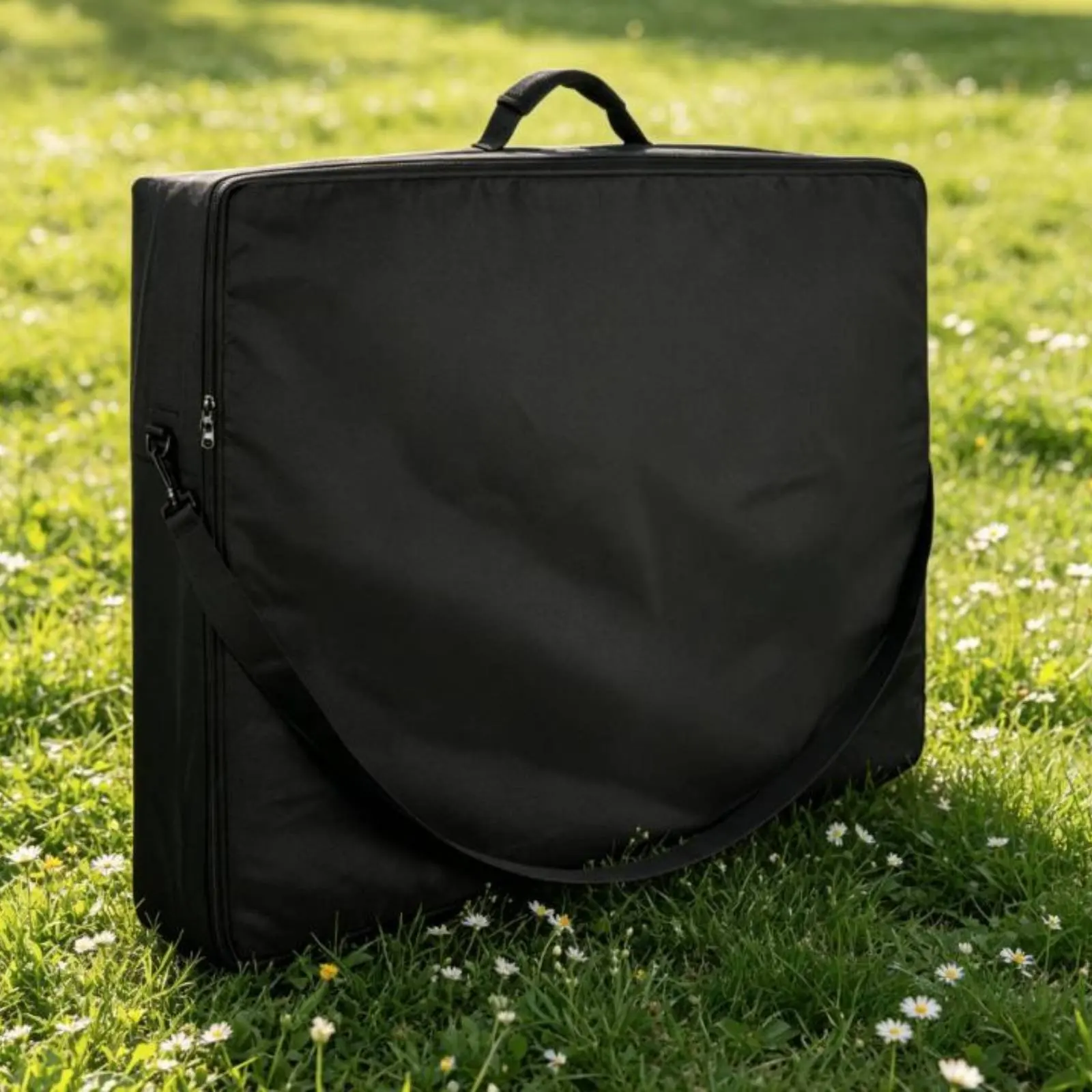 Bolsa de transporte para silla plegable, bolsa de almacenamiento para muebles de exterior resistente al desgaste, asa acolchada, cremalleras dobles sin esfuerzo para viajes
