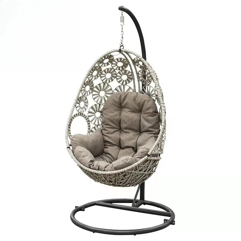

Hanging chair Nordic minimalist interior, adult leisure garden, balcony