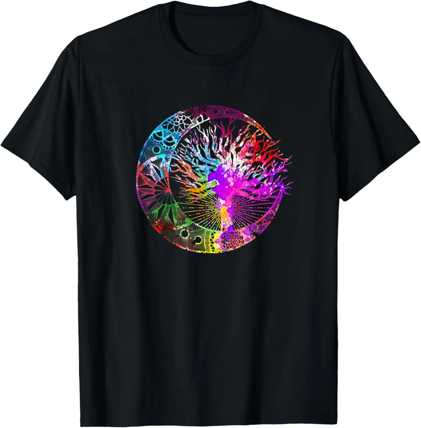 Mandala Moon Chakra Tree Life - Motivational Positivity T-Shirt