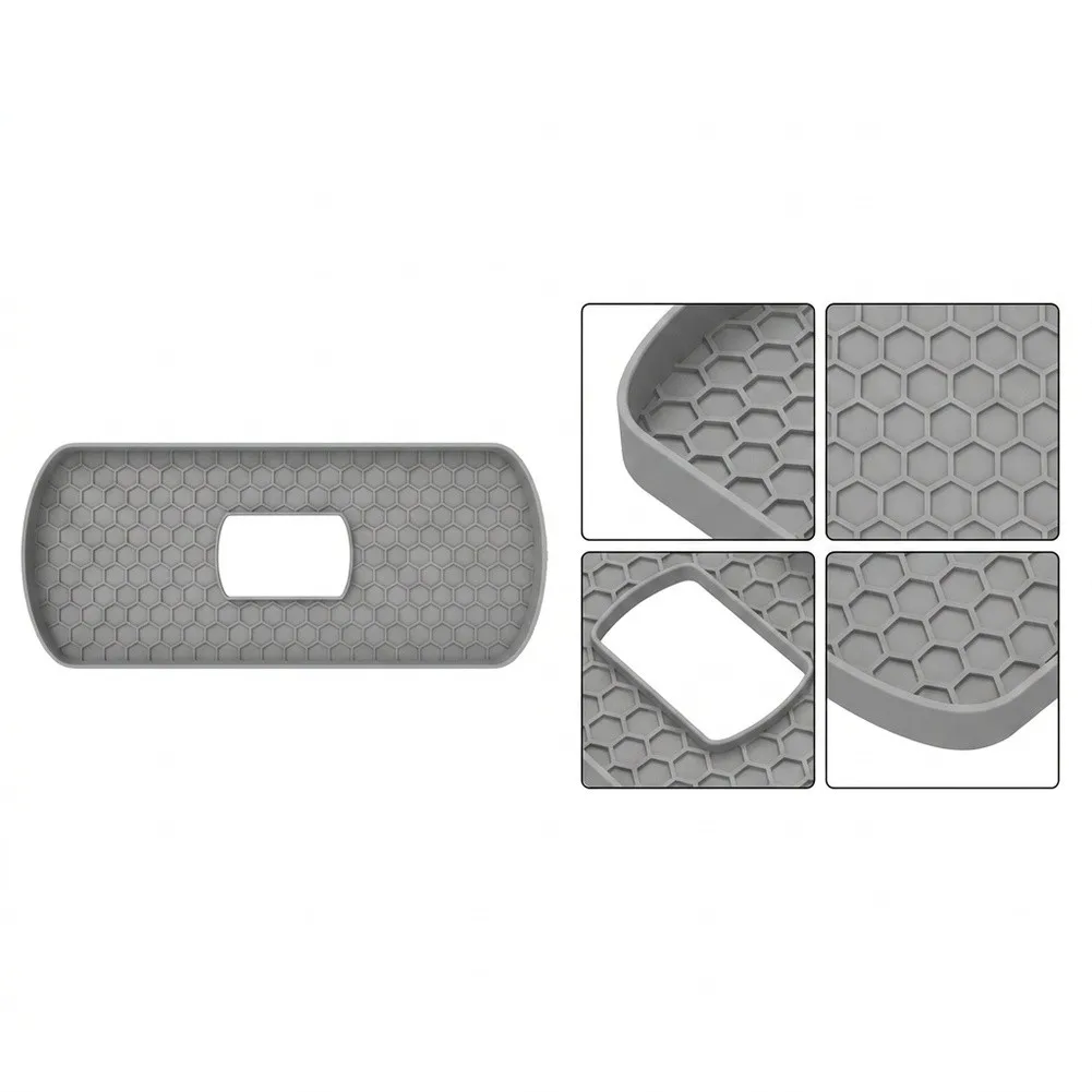 35x17x2cm Grey Silicone Toilet Tank Tray No Drill Mounting for Toiletries Sink Drain Storage Bathroom Accessory