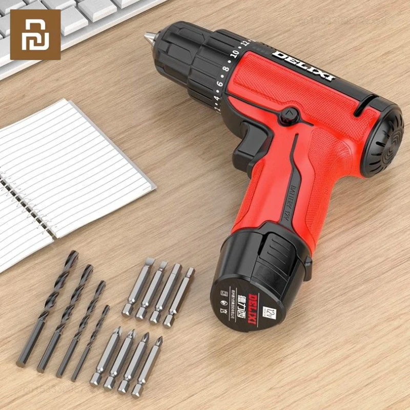 

Youpin Delixi Brushless Hand Electric Drill Lithium Battery Charging Household Impact Screwdriver Electrician Maintenance Tools