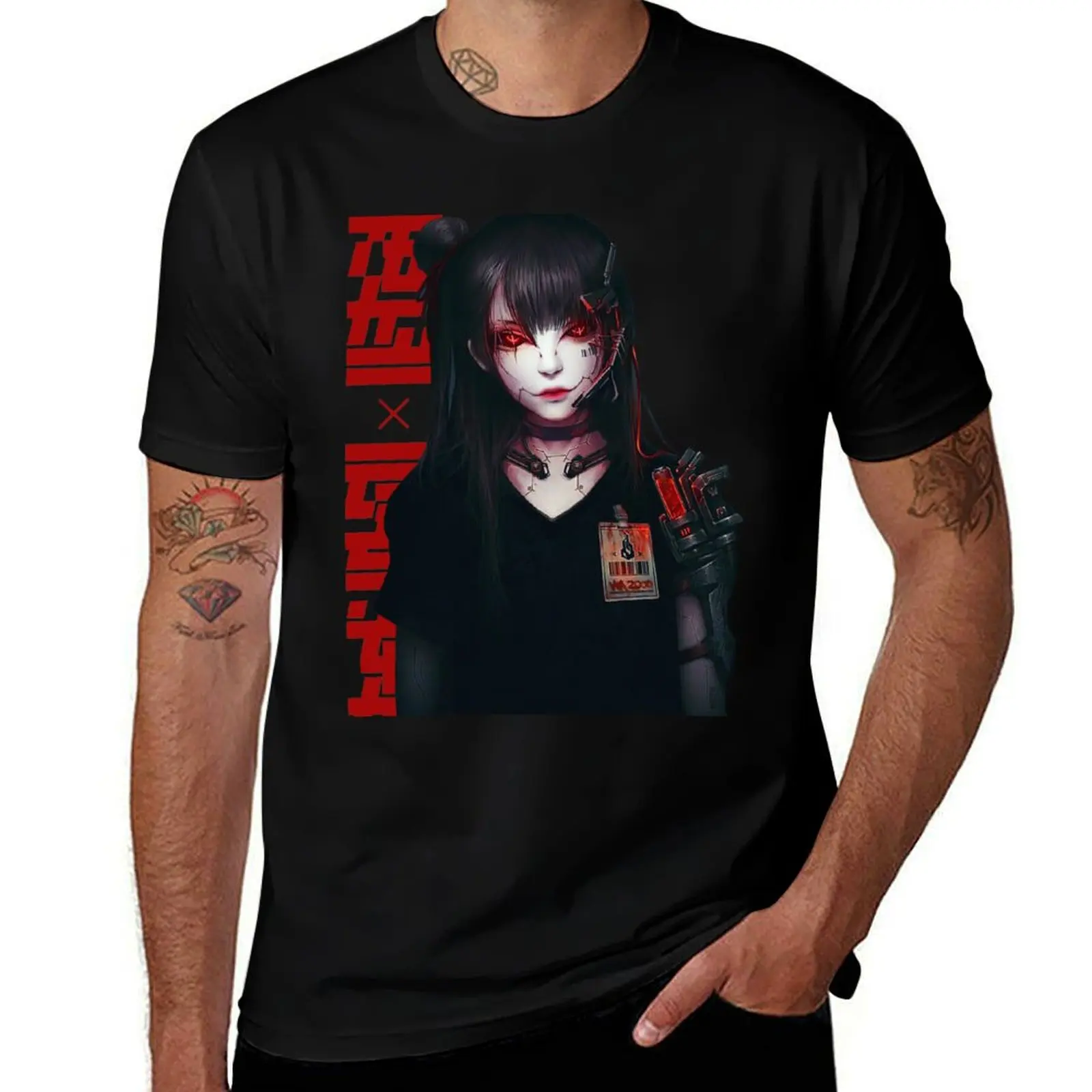 Cyborg Girl Vaporwave Japanese Cyberpunk T-Shirt graphic t shirts for man T-Shirt