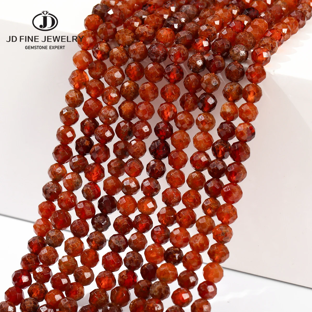 

Natural Faceted Orange Garnet Beads 2 3 4mm Loose Spacer Seed Gems Bead for Jewelry Making Diy Necklace Bracelet Accessory