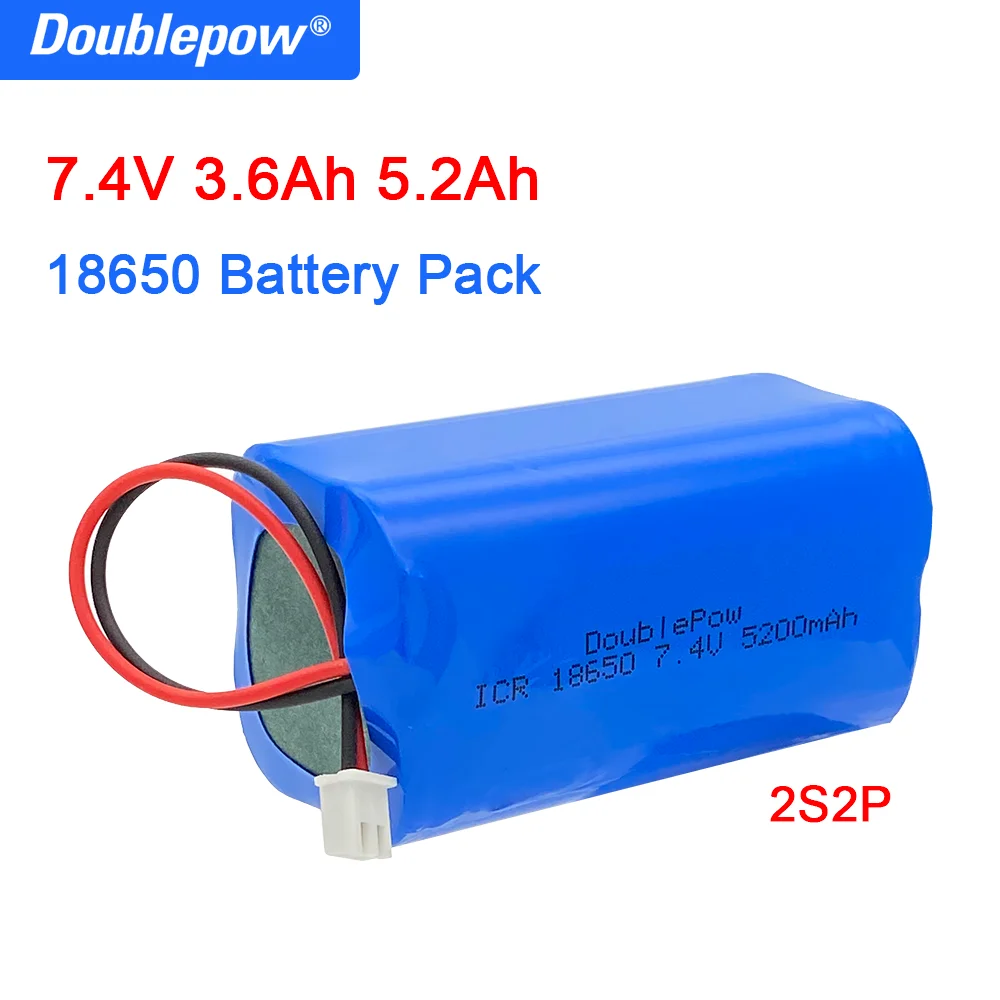 Original Doublepow 18650 lithium battery 7.4v 3600/5200mAh rechargeable battery packs megaphone speaker protection board