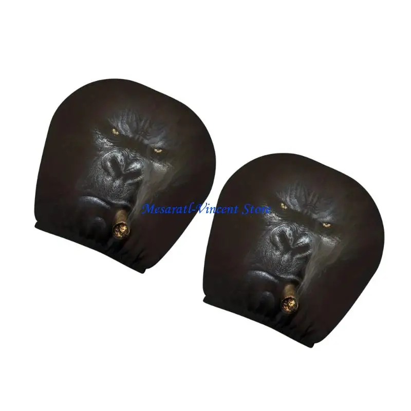 A70F 2PCS Halloween Themed Car Headrest Covers Featuring Scary Eyes Crafted From Soft Breathable Fabric Suitable for Trucks
