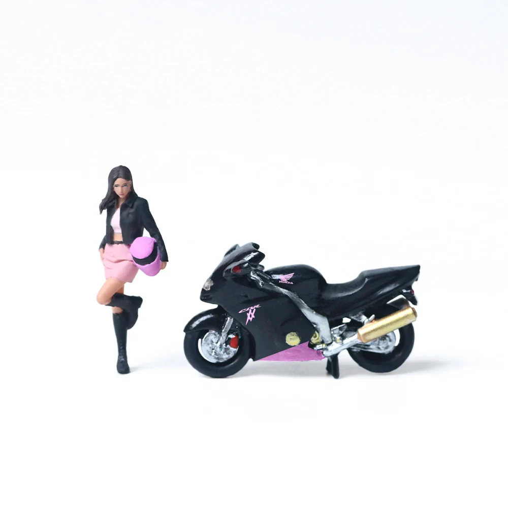 MoreArt&TimeMicro 1:64 CBR1100XX modelo de resina de motocicleta de polvo negro para niña