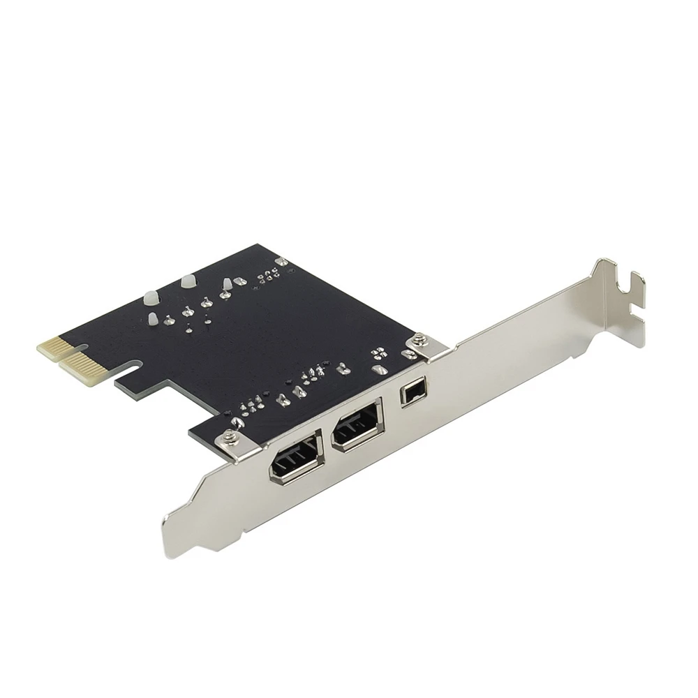 PCI E 1X 1394 3 Port Firewire Card DV HD Video Capture Card with 1394A 6 Pin to 4 Pin IEEE1394A Interface for Desktop