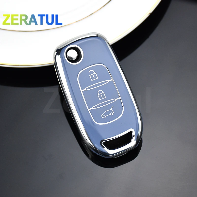 For Renault TWingo 3 Duster Captur Logan Laguna Scenic For Dacia Logan 2021 TPU Car Key Case Cover Shell Fob Holder