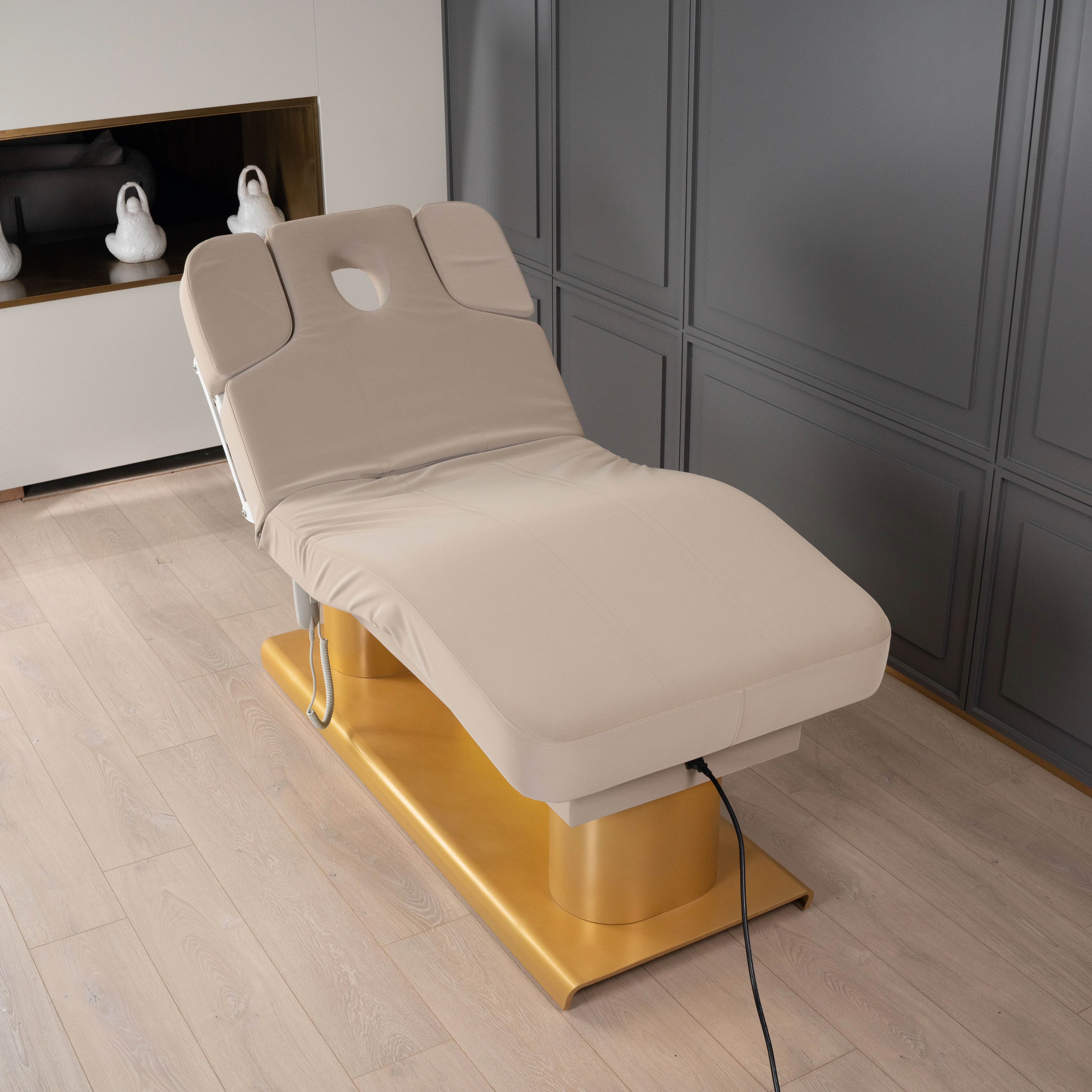 Electric Massage Bed, 4 Motor Stainless Steel Heated Beauty Bed, Zero Gravity Spa Table, 250kg Capacity, Luxury Salon Furniture