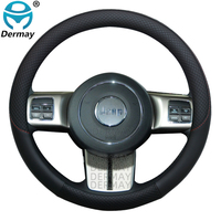 100% DERMAY Brand Leather Car SteeringWheel Cover for Jeep Patriot 2006-2017Auto interior Accessories