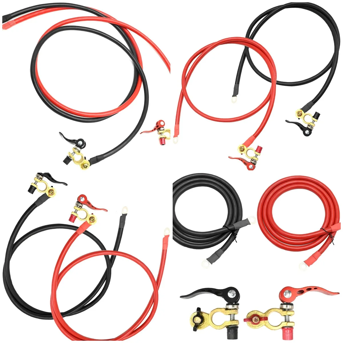 

Battery Cables with Terminals, 3 Gauge AWG 5 Feet Pure Copper Battery Cables for Car, Power Inverter, RV, Boat