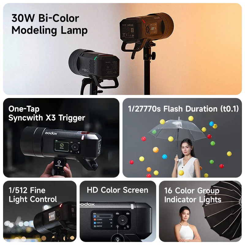 Godox AD400ProII AD400Pro II All-in-One Outdoor Flash 400Ws Li-on Battery TTL Flash Light with Built-in 2.4G Wireless X System